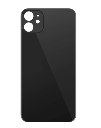 Order the Back Glass with a bigger camera hole for iPhone 11, no logo, in black.








