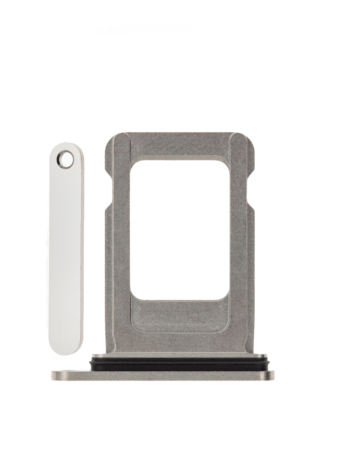 Stock up on the SIM card tray for iPhone X in silver.