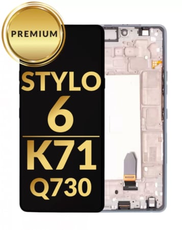 LCD Assembly with Frame for LG Stylo 6 / K71 (Q730) (SILVER) (Premium)