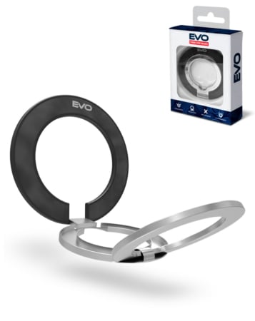 EVO PO2 Magnetic Phone Ring Compatible w/ Wireless Charging - BLACK (Only Ground Shipping)