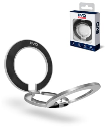 EVO PO2 Magnetic Phone Ring Compatible w/ Wireless Charging - WHITE (Only Ground Shipping)