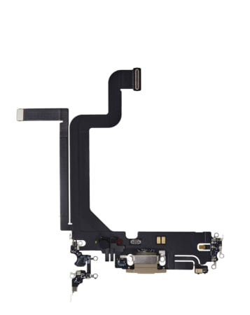 Stock up on the Charging Port Flex Cable for iPhone 14 Pro Max in Gold, premium quality.
