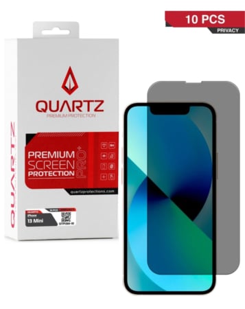 QUARTZ Privacy Tempered Glass for iPhone 13 Mini (Pack of 10)