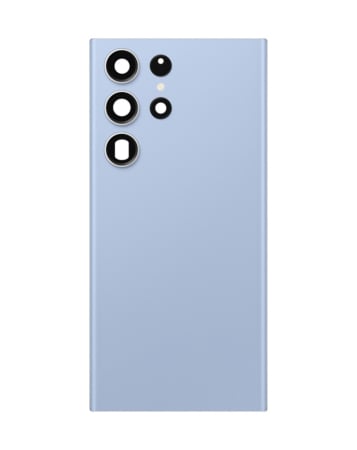 Back Glass with Camera Lens and Adhesive for Galaxy S23 Ultra (NO LOGO) (SKY BLUE)