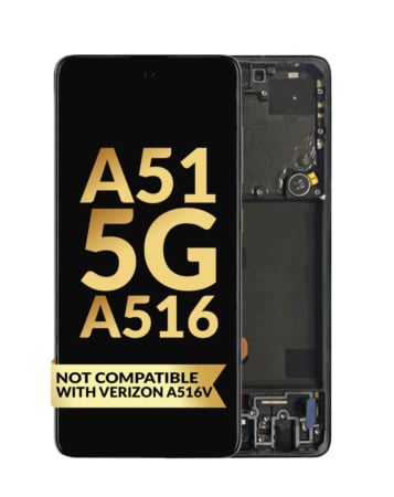 OLED Assembly with Frame for Galaxy A51 5G (A516 / 2020) (PRISM CUBE BLACK) (Non Verizon) (Premium)