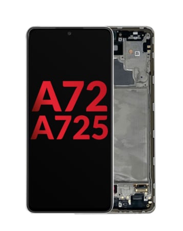 OLED Assembly with Frame for Galaxy A72 (A725 / 2021) (6.67") (AWESOME WHITE) (Aftermarket OLED)