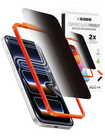 xBase Privacy Tempered Glass with Applicator for iPhone 17 Pro (Single Pack)