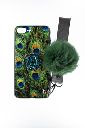 Bling Diamond Pom Pom Holder Soft Phone Case - Style 8 for iPhone 8P / 7P (Only Ground Shipping)