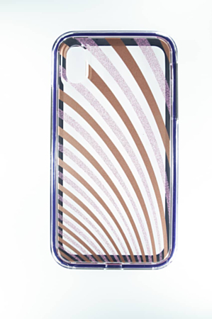 Bling Lines Pattern Hybrid Fusion Bumper Clear Crystal Case - 7 for iPhone XR (Only Ground Shipping)