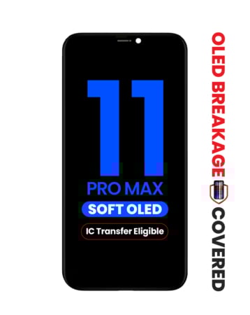 Grab the wholesale deals on the OLED assembly for iPhone 11 Pro Max, aftermarket QV8/soft, IC transfer eligible, with exclusive OLED breakage warranty.