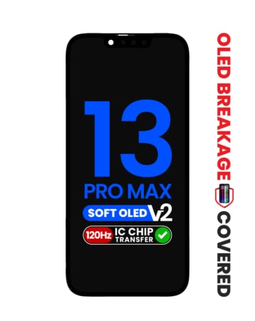 Shop the aftermarket QV8 soft 120Hz OLED assembly for iPhone 13 Pro Max, IC transfer eligible with exclusive OLED breakage warranty.

