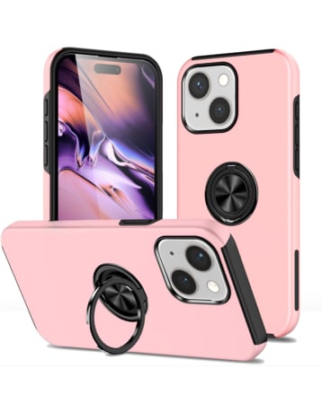 Dual Layer Case with Magnetic Ring - PINK for iPhone 13 / 14 (Only Ground Shipping)