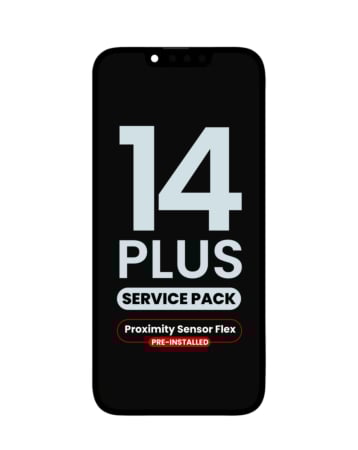 Shop the OLED assembly with proximity sensor flex pre-installed for the iPhone 14 Plus — service pack.