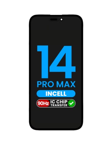 Purchase the LCD Assembly for iPhone 14 Pro Max, aftermarket Incell QV6, 90Hz, IC transfer eligible.
