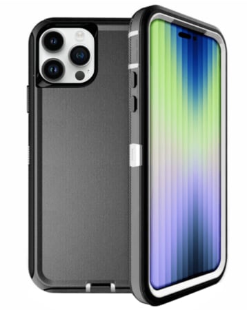 Heavy Duty Case for iPhone 15 Pro Max (BLACK & WHITE) (Only Ground Shipping)