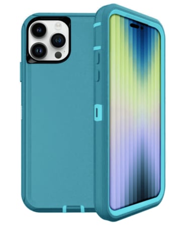 Heavy Duty Case for iPhone 15 Pro Max (TEAL) (Only Ground Shipping)