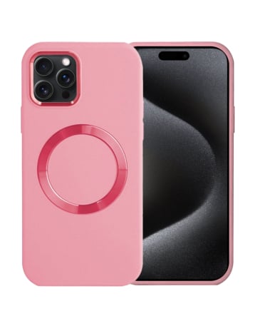 Soft Solid Silicone Case with Wireless Charging - PINK for iPhone 15 Pro Max (Only Ground Shipping)