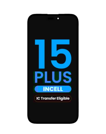 Grab the wholesale deals on the LCD assembly for iPhone 15 Plus — aftermarket Incell QV6, IC transfer eligible.