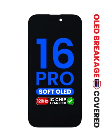 OLED Assembly for iPhone 16 Pro (Aftermarket QV8 / Soft /120HZ) (IC Transfer Eligible)  (Exclusive OLED Breakage Warranty)