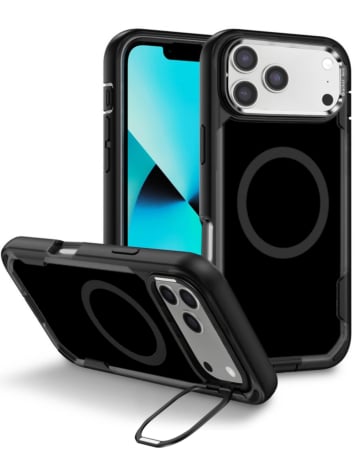 Shockproof Magsafe Case w/ Camera Stand - BLACK for iPhone 17 Pro Max (Only Ground Shipping)