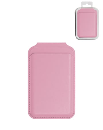 Leather Magnetic Card Wallet Holder w/Stand - PINK (Only Ground Shipping)