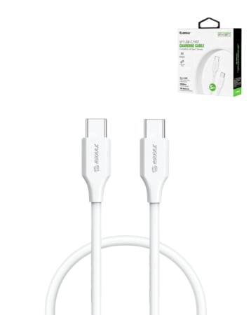 Esoulk C-C Fast Charging Cable (WHITE) (60W) (5ft) (Only Ground Shipping)