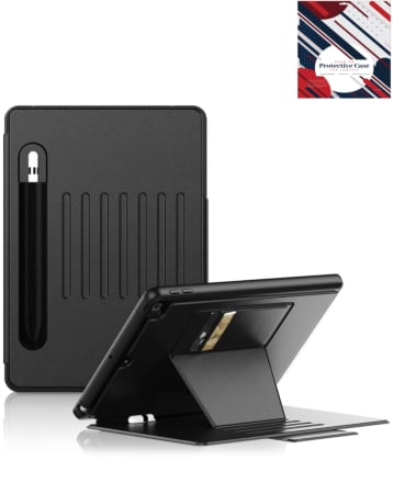 Shockproof Magnetic Multi-Angles Stand Case with Pen Holder - BLACK for iPad 10.2" (7th / 8th / 9th) / Air 3 / Pro 10.5 (Only Ground Shipping)