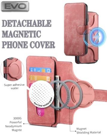 EVO Magnetic Phone Wallet Case - PINK for Universal 6.1" (Only Ground Shipping)