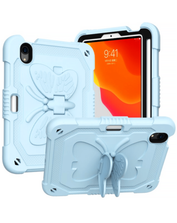 Protective Butterfly Stand Desing Case - ICE BLUE for iPad Mini 6 / 7 (A17 Pro) (Only Ground Shipping)