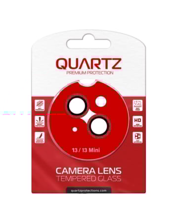 Shop the Quartz HD Tempered Glass with Glitter Diamond Camera Lens for iPhone 13 and 13 Mini Back Camera in Red.

