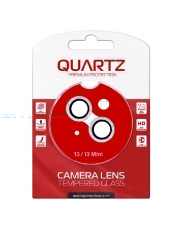 Order the Quartz HD Tempered Glass in White for iPhone 13 and 13 Mini Back Camera with Glitter Diamond Camera Lens.

