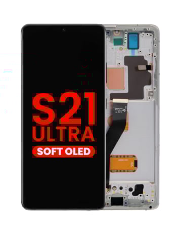 OLED Assembly with Frame for Galaxy S21 Ultra 5G (G998) (PHANTOM SILVER) (Aftermarket OLED)