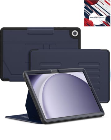 Magnetic Multi-Layers Protective Case w/ Pen Holder for Galaxy Tab A9 Plus 2023 (11") (X210, X216, X218) - DARK BLUE (Only Ground Shipping)