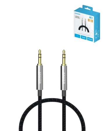 Anker PowerLine 3.5mm Aux Audio Cable (BLACK) (4ft) (Only Ground Shipping)