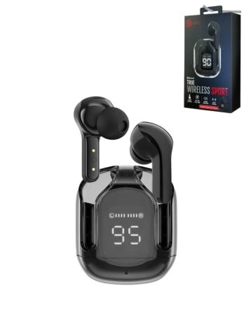 Mini Clear Sport Earbuds - BLACK (Only Ground Shipping)
