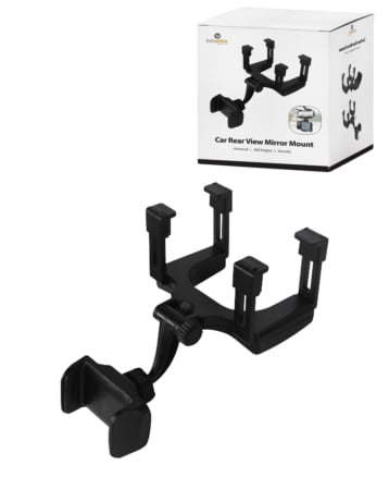 EVOGERA Universal Vehicle Rear View Mirror Phone Holder Mount (Only Ground Shipping)