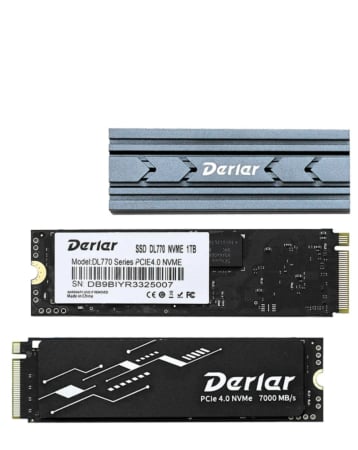 Derlar DL-770 1TB M.2 NVME PCIe 4.0 SSD w/ Heatsink for PlayStation 5 Series (Supports 8K Gaming)