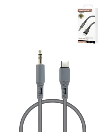 Silicone Wire USB-C to AUX (3ft) (Only Ground Shipping)