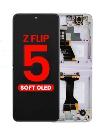OLED Assembly with Frame for Galaxy Z Flip 5 F731 (LAVENDER) (US & International) (Aftermarket OLED)