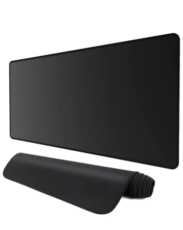 Plain Black Locked-Edge Mouse Pad (80x30cm) (2mm Thickness) (Only Ground Shipping)