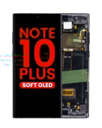 OLED Assembly with Frame for Galaxy Note 10 Plus N975 (AURA BLACK) (Aftermarket OLED)