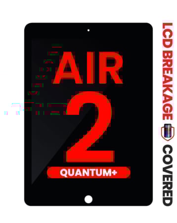 Quantum+ iPad Air 2 LCD Assembly (BLACK) (Sleep / Wake Sensor Flex Pre-Installed) (Exclusive LCD Breakage Warranty)