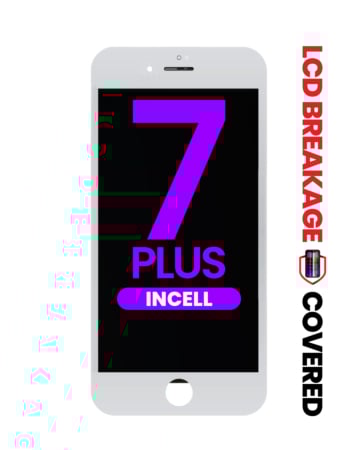LCD Assembly with Steel Plate for iPhone 7 Plus (White) (Aftermarket Incell / QV7) (Exclusive LCD Breakage)