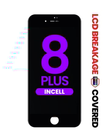 LCD Assembly with Steel Plate for iPhone 8 Plus (Black) (Aftermarket Incell / QV7) (Exclusive LCD Breakage)