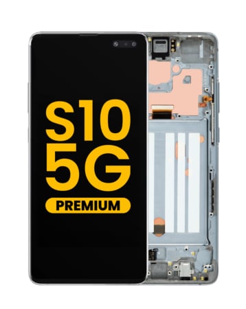 OLED Assembly with Frame for Galaxy S10 5G (G977) (MAJESTIC PRISM BLACK) (Premium)