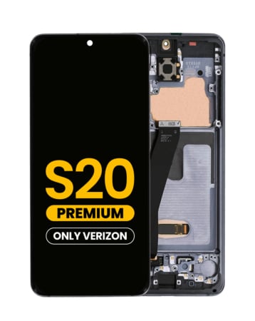 OLED Assembly with Frame for Galaxy S20 (G980 / G981) (Verizon UW) (COSMIC BLACK) (Premium)