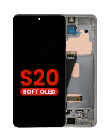 OLED Assembly with Frame for Galaxy S20 (G980 / G981) (Not Compatible with Verizon) (COSMIC BLACK) (Aftermarket OLED)