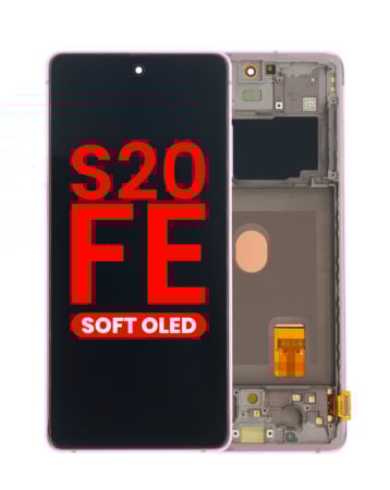 OLED Assembly with Frame for Galaxy S20 FE (G780) (CLOUD LAVENDER) (Aftermarket OLED)