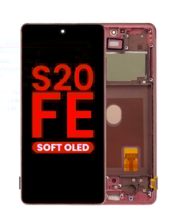 OLED Assembly with Frame for Galaxy S20 FE (G780) (CLOUD RED) (Aftermarket OLED)