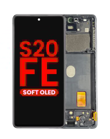 OLED Assembly with Frame for Galaxy S20 FE (G780) (CLOUD WHITE) (Aftermarket OLED)